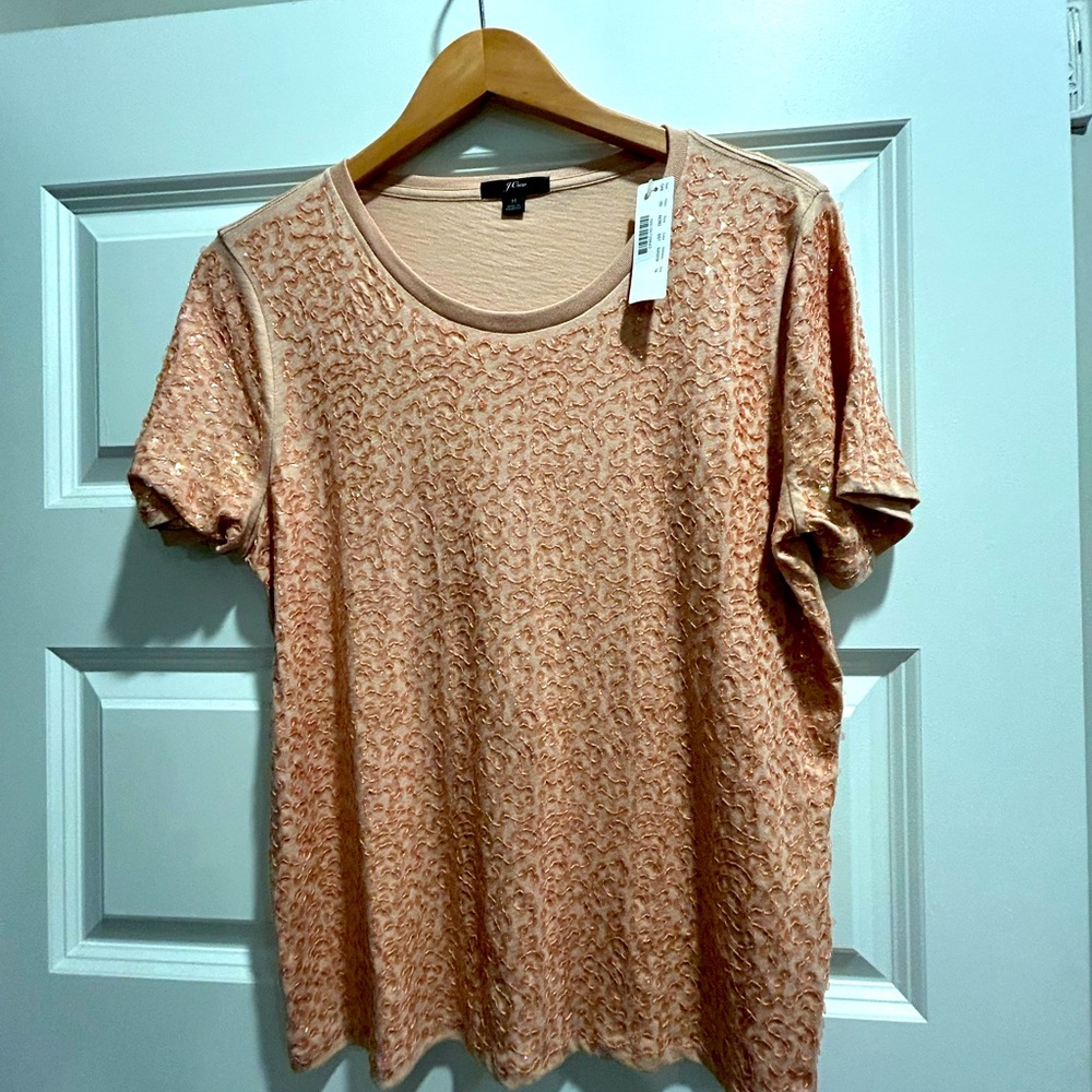 J Crew Pink Sequin Shirt